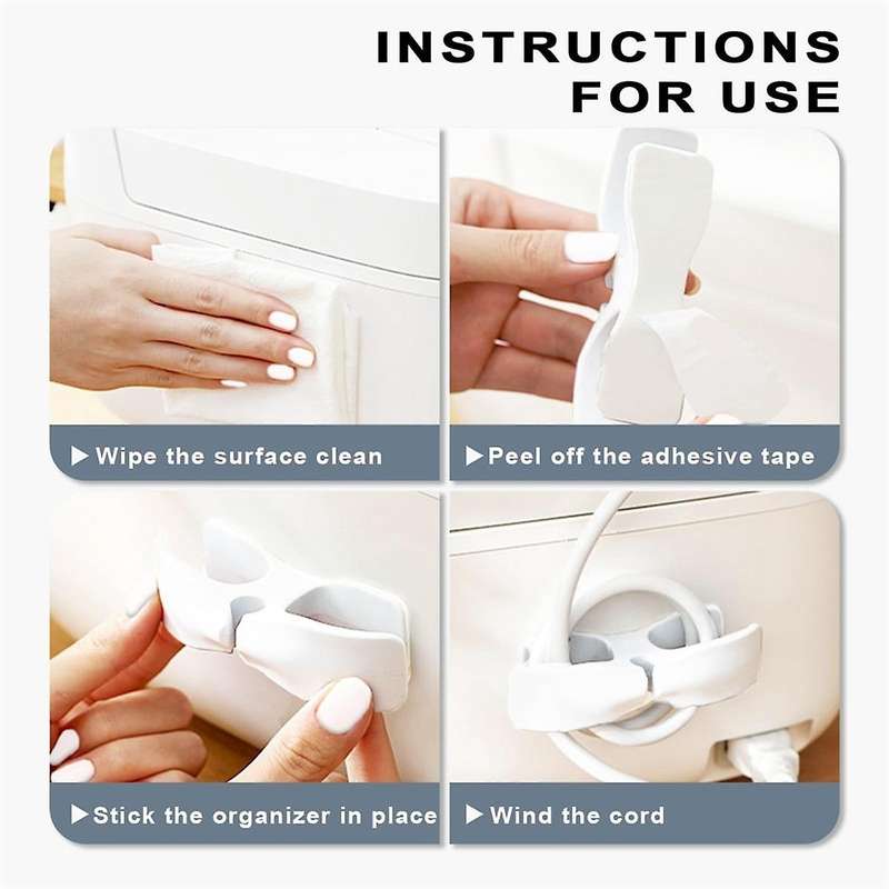 4PCS Kitchen Gadget Appliances Cord Organizer Cable Wire Winder Plug Keeper String Hider for Stand M