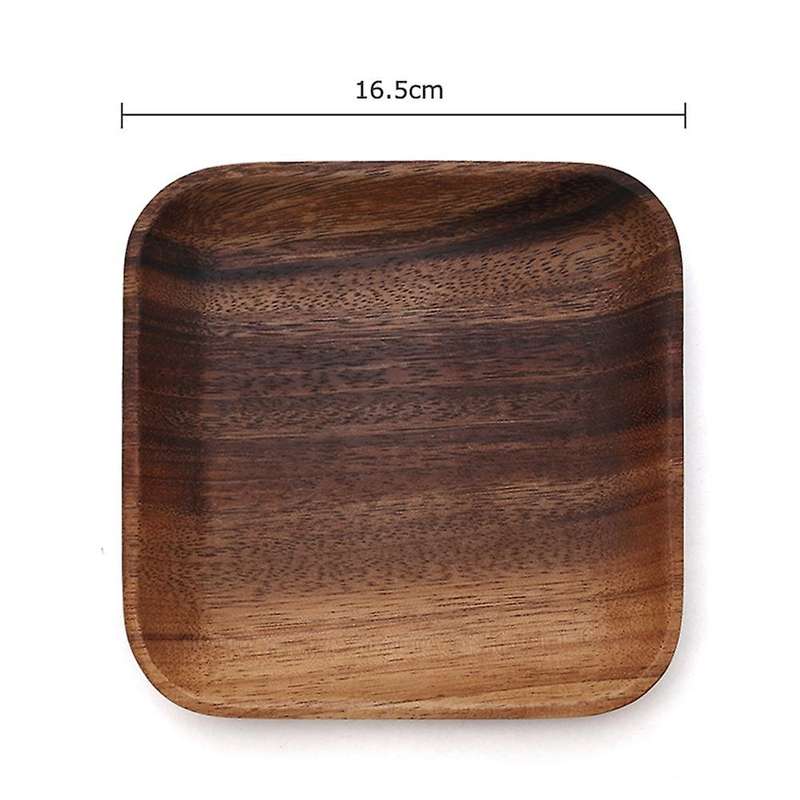 4Pcs Japanese Style Square Solid Wood Plate, Fruit Plate, Snack Plate Sushi Food Dishes Plate Set Wo