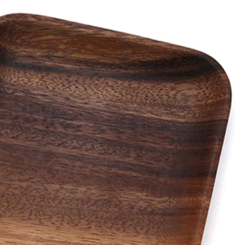 4Pcs Japanese Style Square Solid Wood Plate, Fruit Plate, Snack Plate Sushi Food Dishes Plate Set Wo