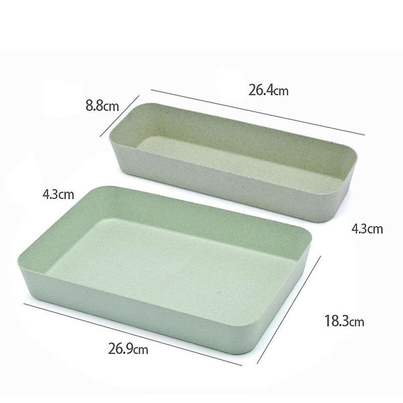 4Pcs Kitchen Tableware Storage Box Drawer Storage Tray Organizer Biodegradable Material Storage Divi