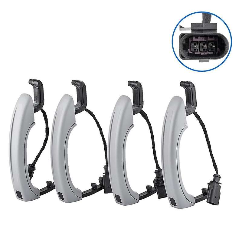 4Pcs Keyless Entry Exterior Door Handle for (4LB) 3.0T/3.6 FSI/4.2T/6.0T 2006-2015 4L0837205B 4L0837