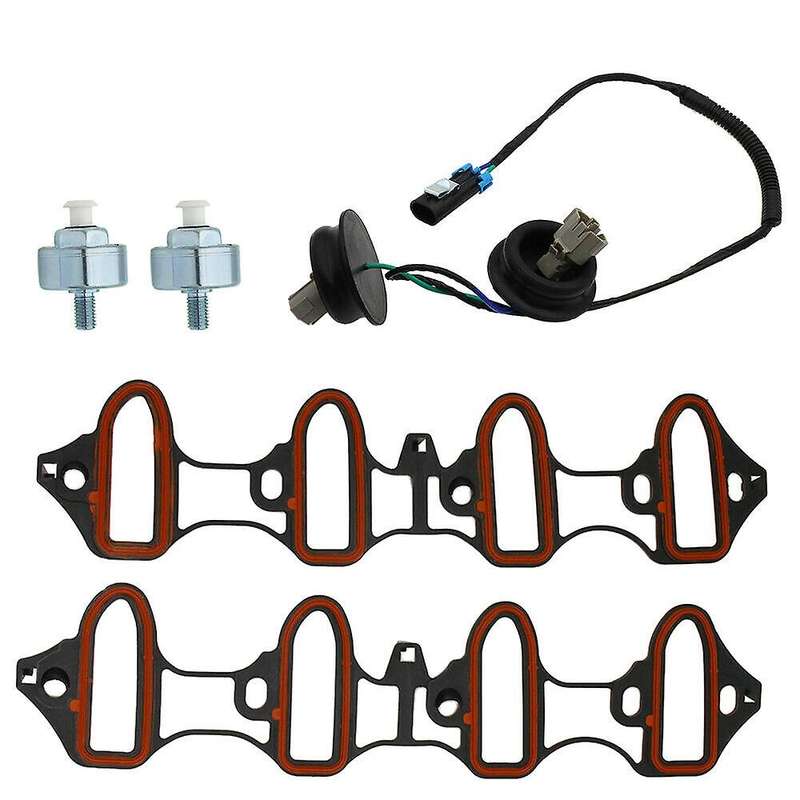 4Pcs Knock Sensor Harness Intake Manifold Gasket Kit for 89060413 213-3521 12601822 12589867