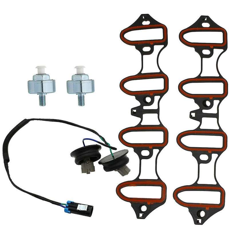 4Pcs Knock Sensor Harness Intake Manifold Gasket Kit for 89060413 213-3521 12601822 12589867