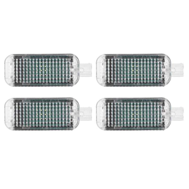 4Pcs LED Footwell Lights Interior Light with Wiring Harness 4E0947415A Fit for  A3 A4 A5 A6 A7 A8 Q3