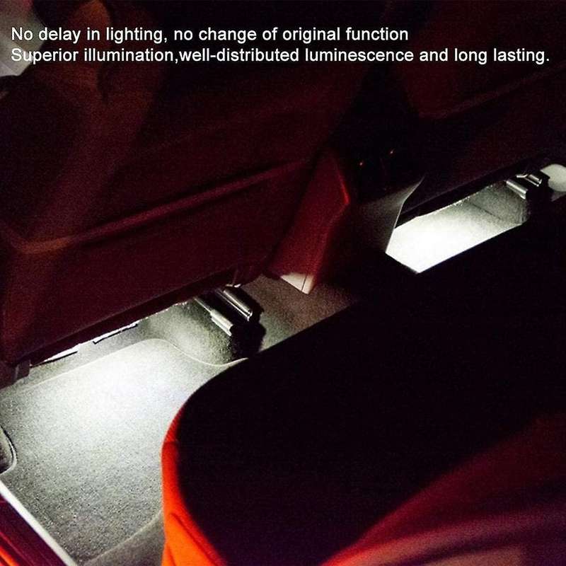 4Pcs LED Footwell Lights Interior Light with Wiring Harness 4E0947415A Fit for  A3 A4 A5 A6 A7 A8 Q3