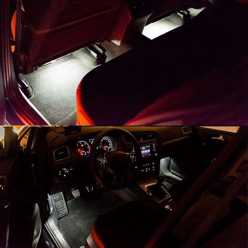 4Pcs LED Footwell Lights Interior Light with Wiring Harness 4E0947415A Fit for  A3 A4 A5 A6 A7 A8 Q3