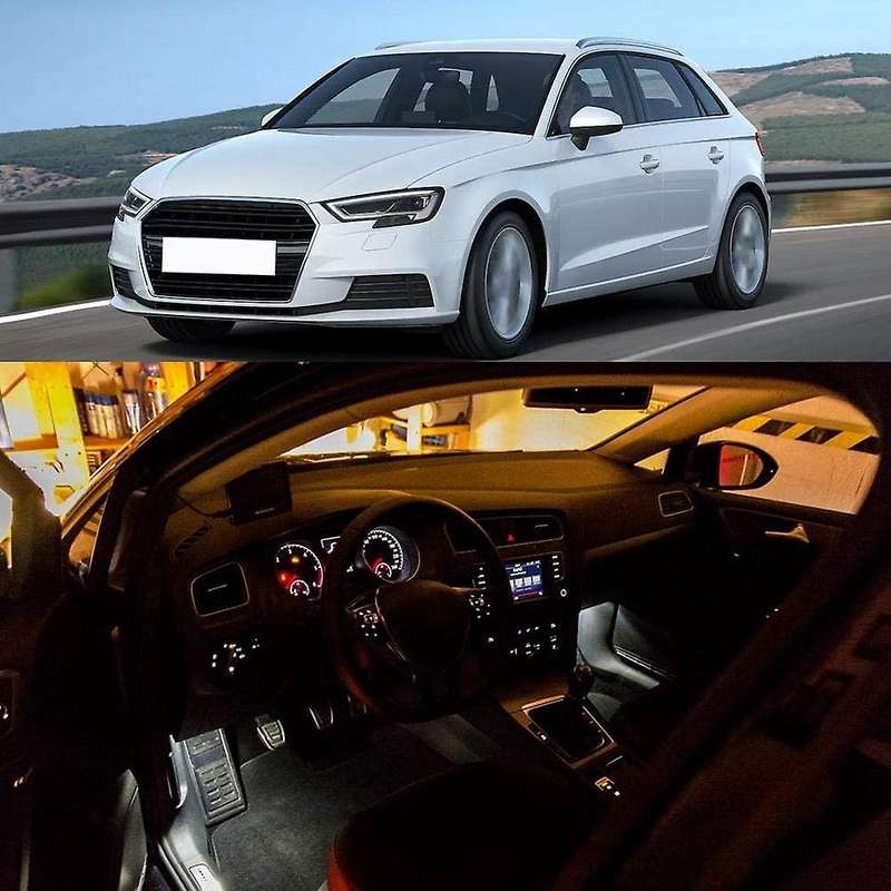 4Pcs LED Footwell Lights Interior Light with Wiring Harness 4E0947415A Fit for  A3 A4 A5 A6 A7 A8 Q3