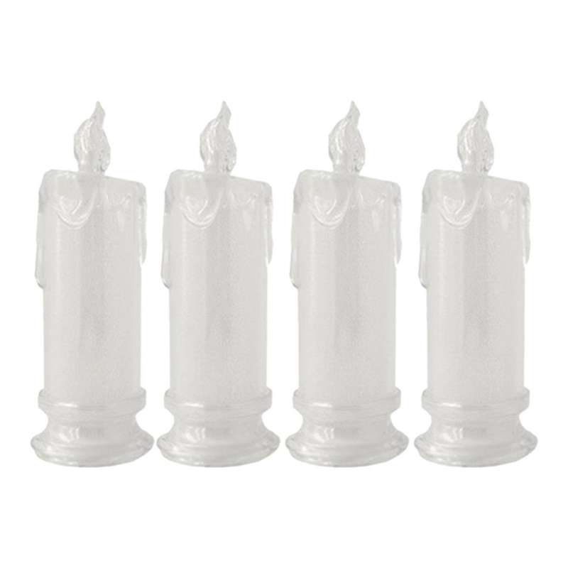 4pcs Led Flameless Candles ,led Clearance Pillar Candles, Battery Included,decoracion for Halloween