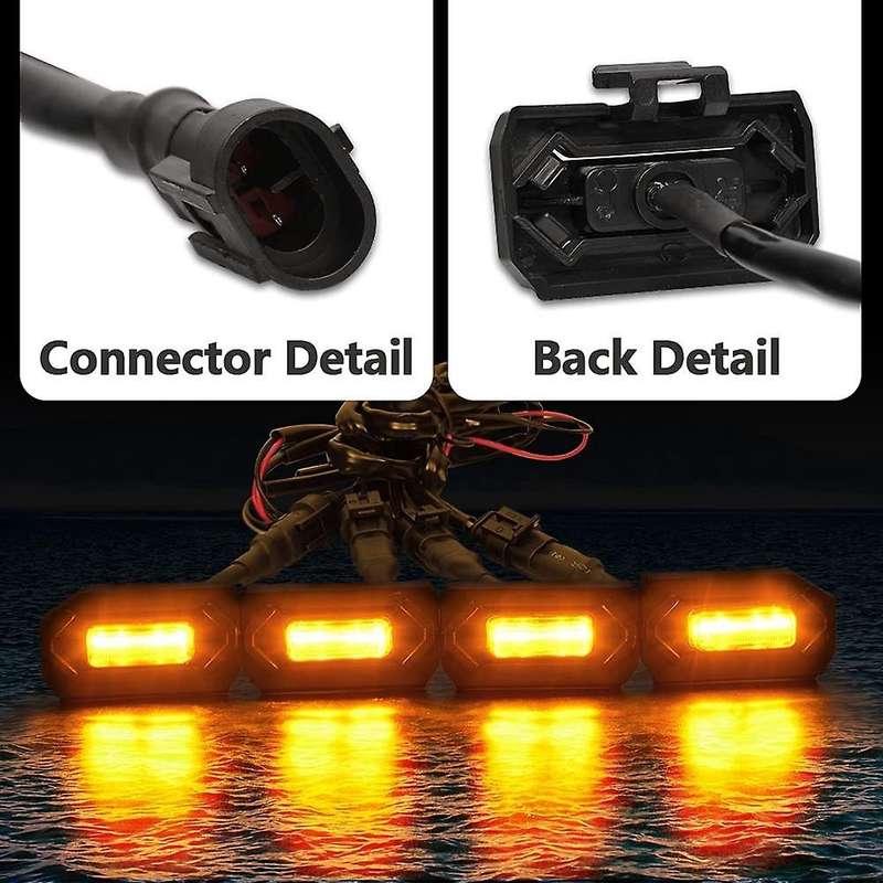 4PCS LED Front Grill Lights Compatible Toyota Tacoma Raptor TRD,Yellow Light