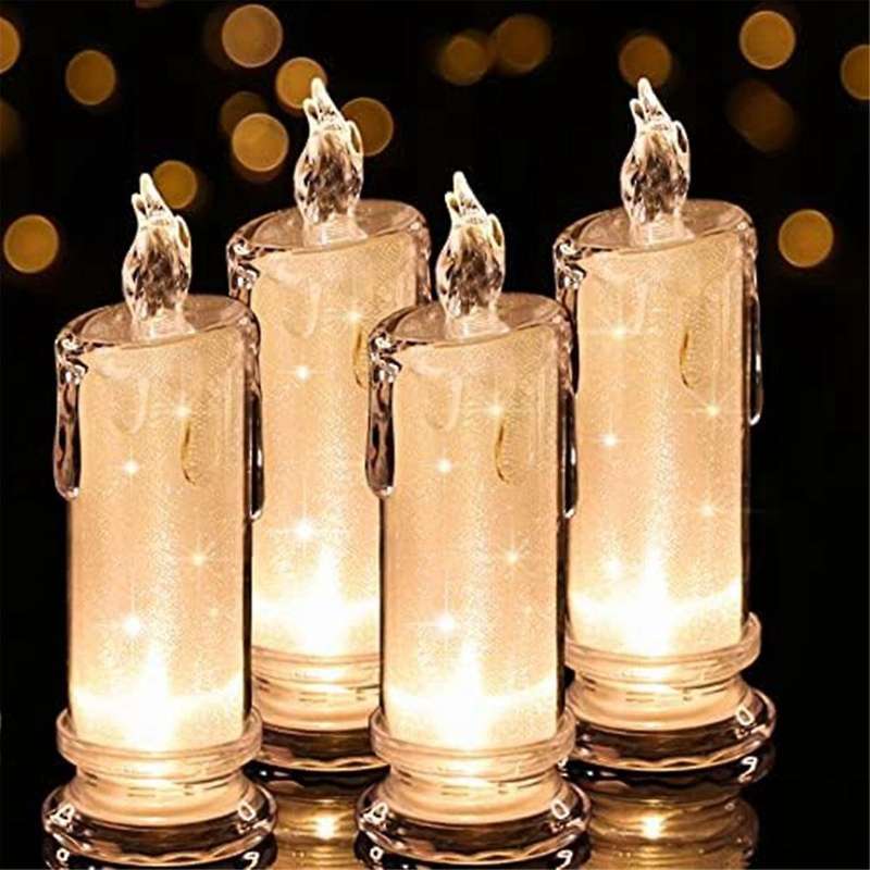 4PCS LED Flameless Candles ,LED Clearance Pillar Candles, Battery Included,Decoracion for Halloween