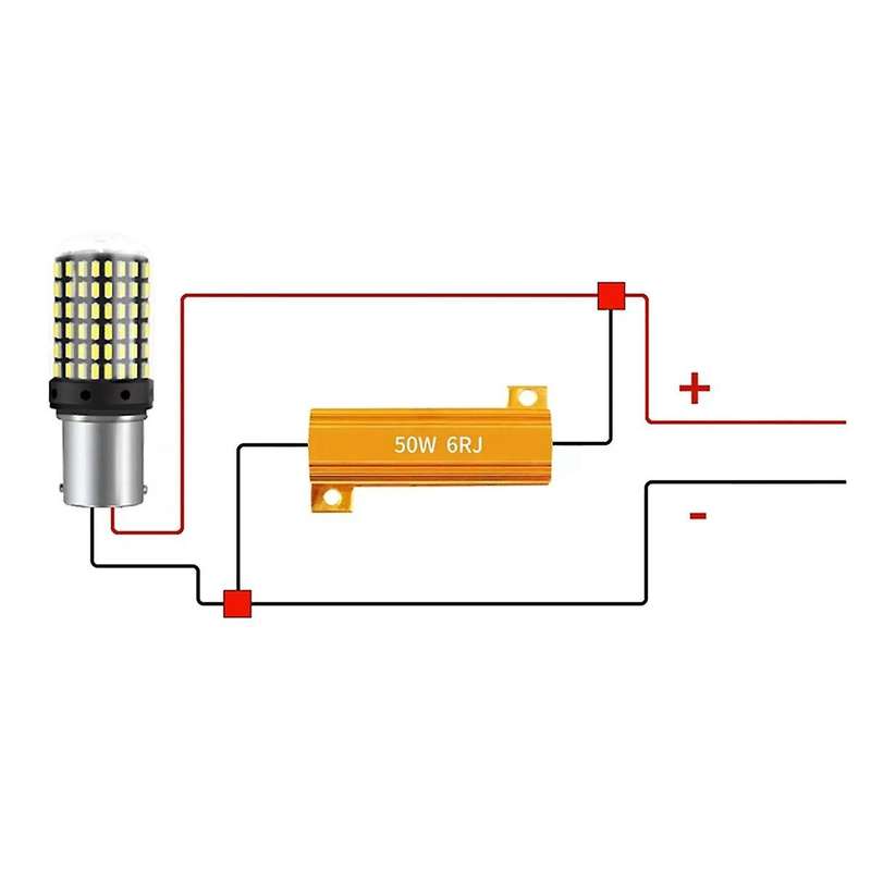 4pcs LED Indicator Ballast Load Resistor Flash Rate Relay Turn Signal Bulbs 50W 6 Ohm Load Resistor