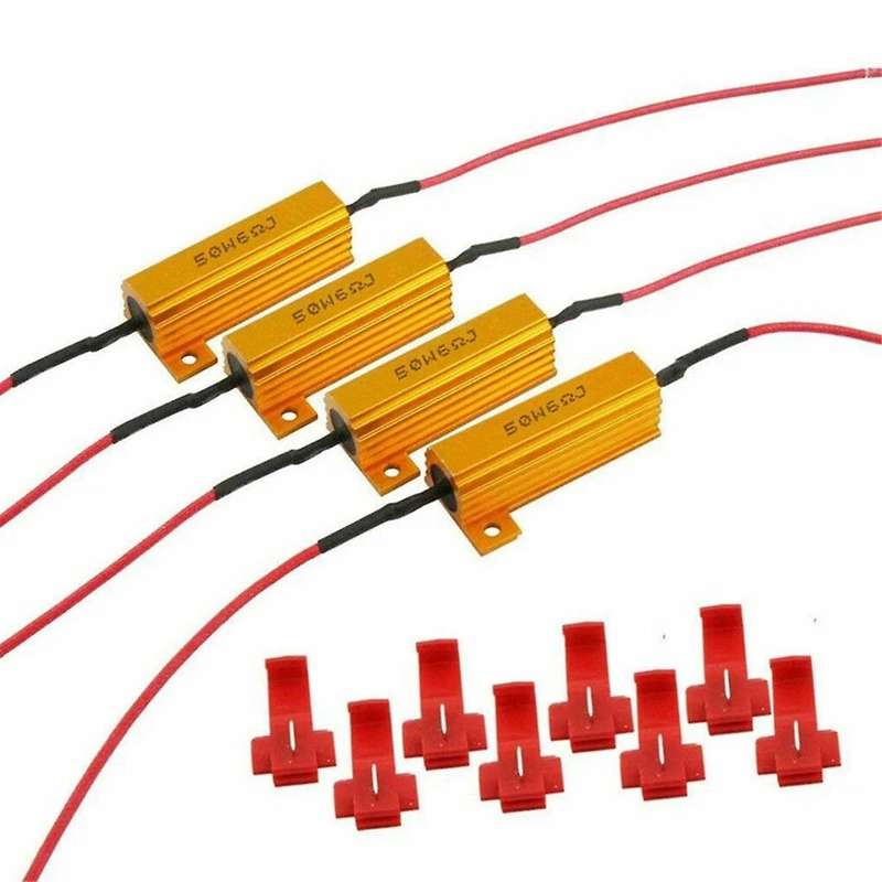 4pcs LED Indicator Ballast Load Resistor Flash Rate Relay Turn Signal Bulbs 50W 6 Ohm Load Resistor
