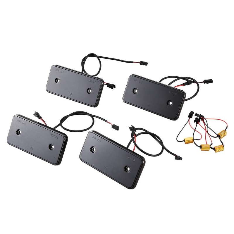 4Pcs LED Side Marker Light Bumper Turn Signal Lamp for W463 G-Class G500 G550 G55 G63 2002-2014 Blac