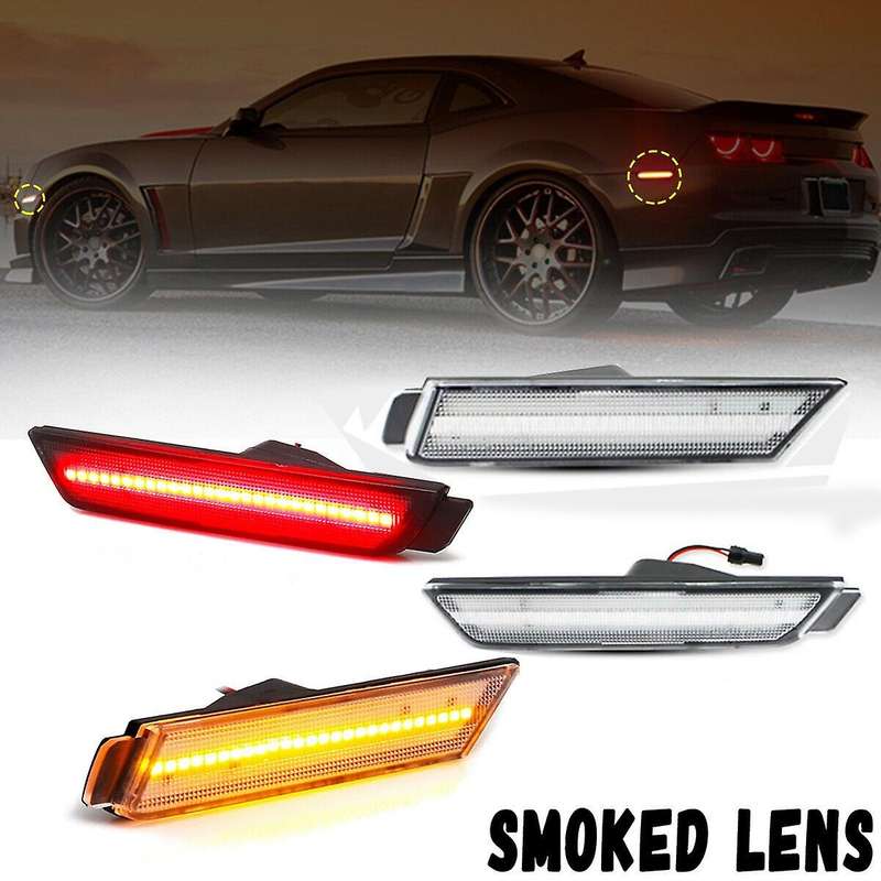 4Pcs LED Side Light Brake Reflector Light 96 SMD LED Indicators for 2010-2015 Trun Signal Lights (Am