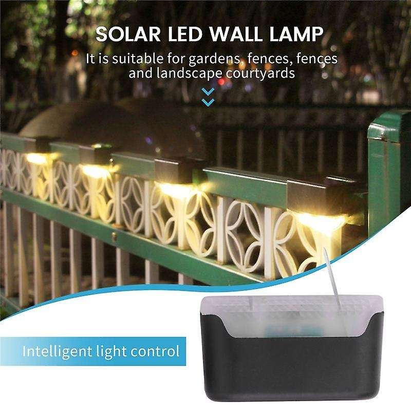 4Pcs LED Solar Path Stair Lights Outdoor Garden Yard Fence Wall Landscape Lamp Solar Light for Stair