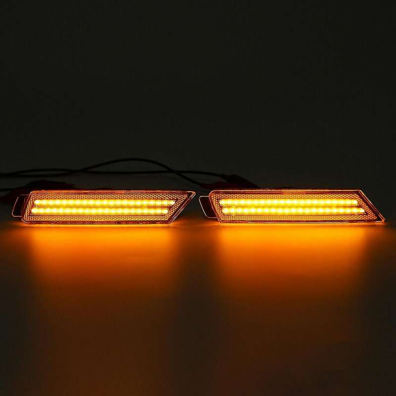 4Pcs LED Side Light Brake Reflector Light 96 SMD LED Indicators for 2010-2015 Turn Signal Light (Amb