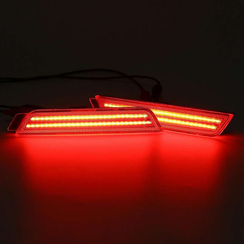 4Pcs LED Side Light Brake Reflector Light 96 SMD LED Indicators for 2010-2015 Turn Signal Light (Amb