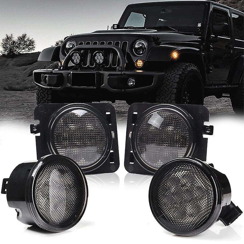 4Pcs LED Turn Signal+ Side Marker Lights for JK 2007-2017