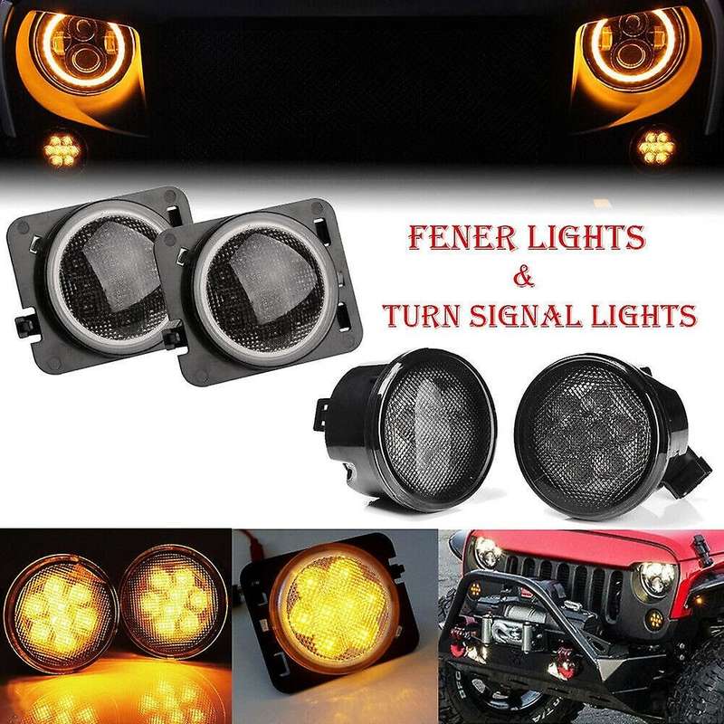 4Pcs LED Turn Signal+ Side Marker Lights for JK 2007-2017
