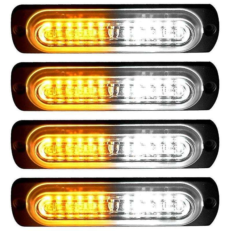 4PCS Light Police Strobe Warning Light , 12 LED Mini Strobe Light Bar Compatible with 12V-24V Vehicl