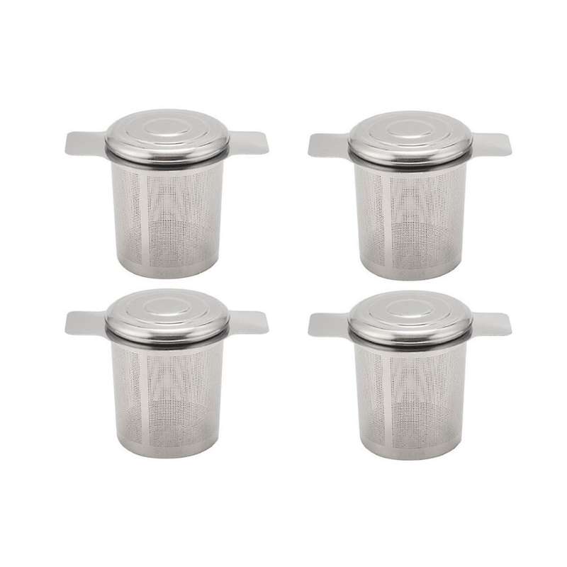 4pcs Loose Leaf Tea ,stainless Steel Tea Basket Tea Strainer Steeper for Hanging On Teapots