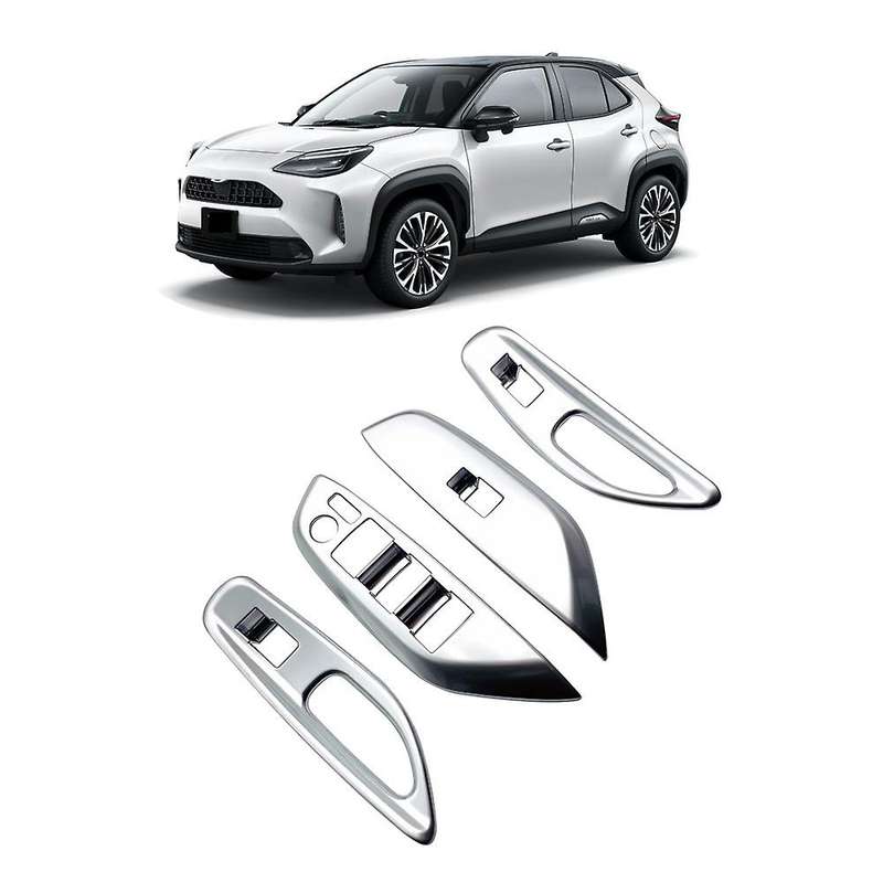 4Pcs LHD Door Window Control Glass Switch Lift Button Cover Trim for Yaris (XP210) 2020 2021