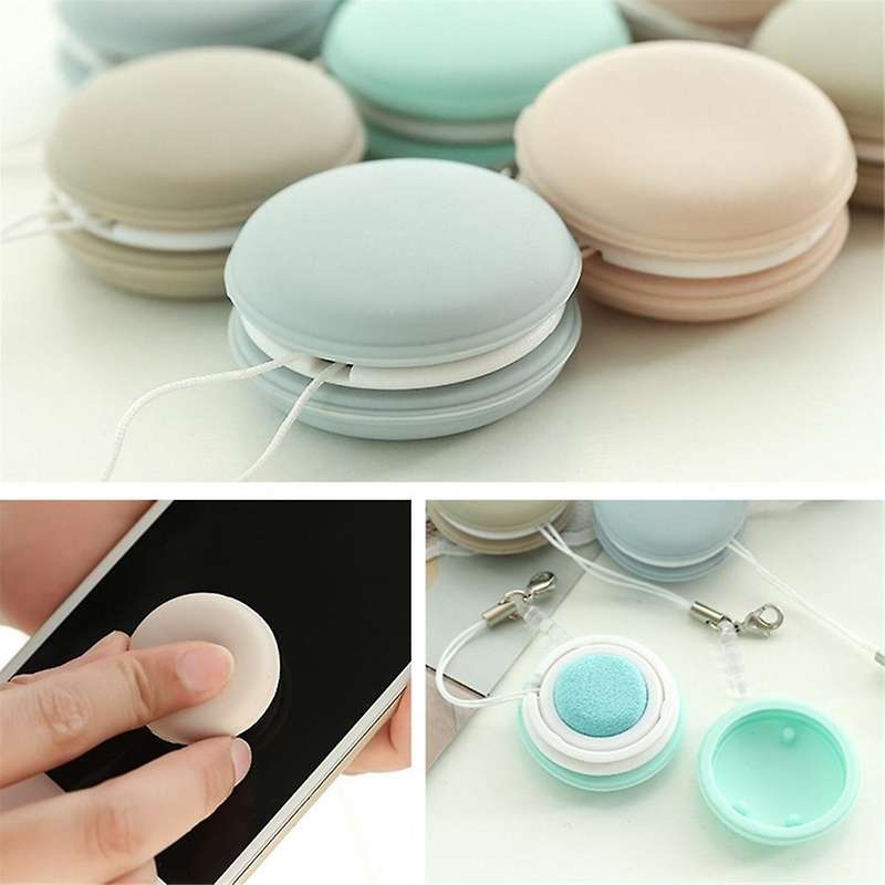 4pcs Macaron Mobile Phone Screen Cleaner Wiper Screen Brush Cleaning Brush with Decorative Mobile P