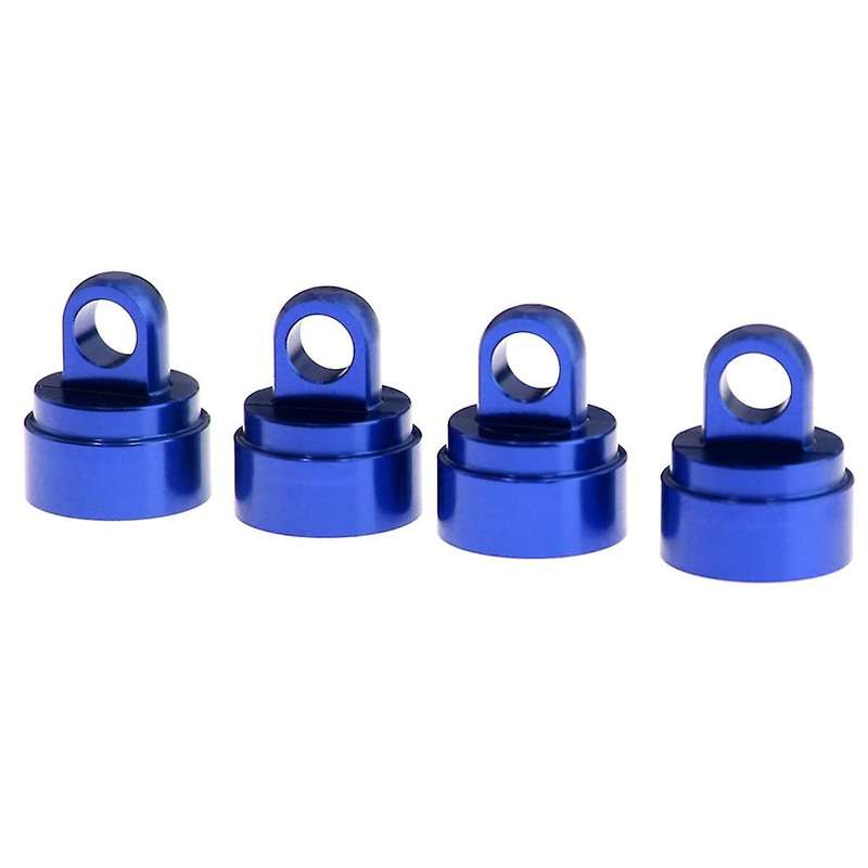 4PCS Machined Alloy Shock Caps Shock Bladder Bottoms Washers Pivot Balls for Slash 2WD 4WD,Blue