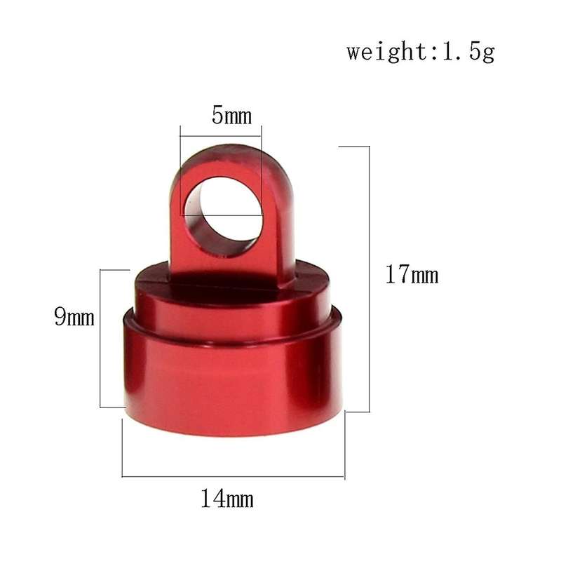 4PCS Machined Alloy Shock Caps Shock Bladder Bottoms Washers Pivot Balls for Slash 2WD 4WD,Red