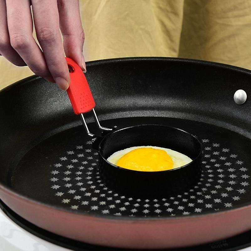 4PCS Metal Round Omelette Fry Egg Ring Pancake Poach Mould Handle Non Stick Kitchen Egg Accessories