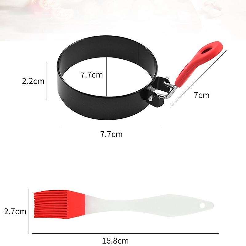 4PCS Metal Round Omelette Fry Egg Ring Pancake Poach Mould Handle Non Stick Kitchen Egg Accessories