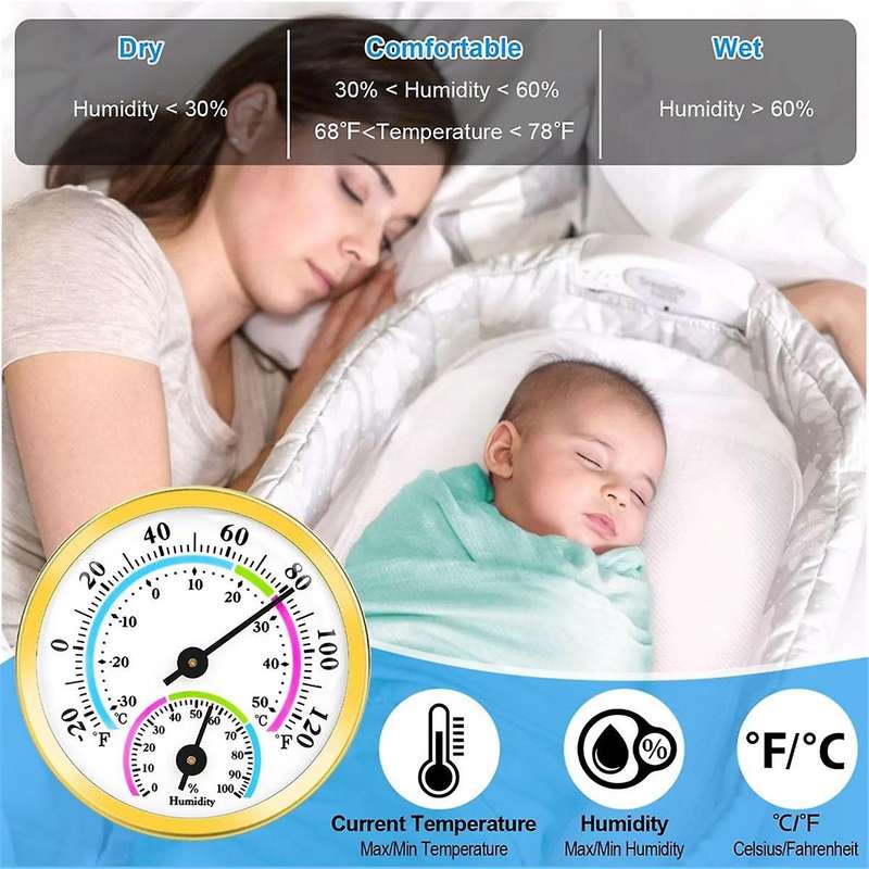 4Pcs Mini Thermometer Hygrometer, 2 in 1 Indoor Outdoor Temperature Humidity Monitor Gauge for Home,