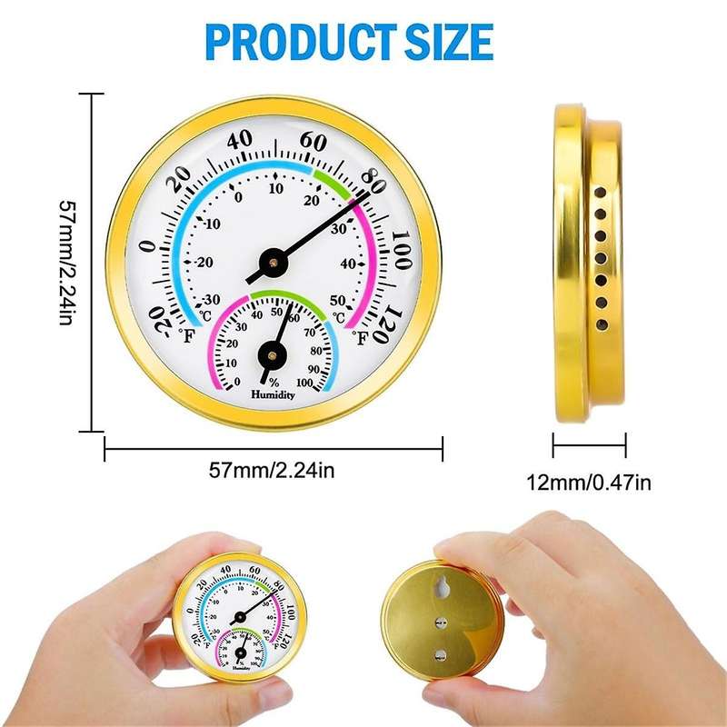 4Pcs Mini Thermometer Hygrometer, 2 in 1 Indoor Outdoor Temperature Humidity Monitor Gauge for Home,