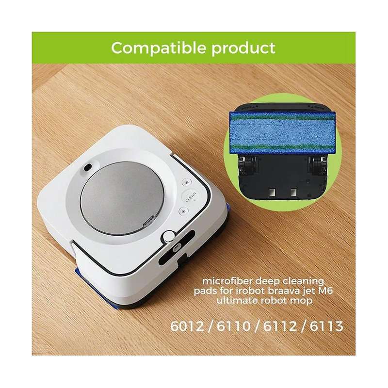 4pcs Mop Pad Accessories for Jet M6 Series Ultimate Robot Mop,washable and Reusable Robot Wet Moppi