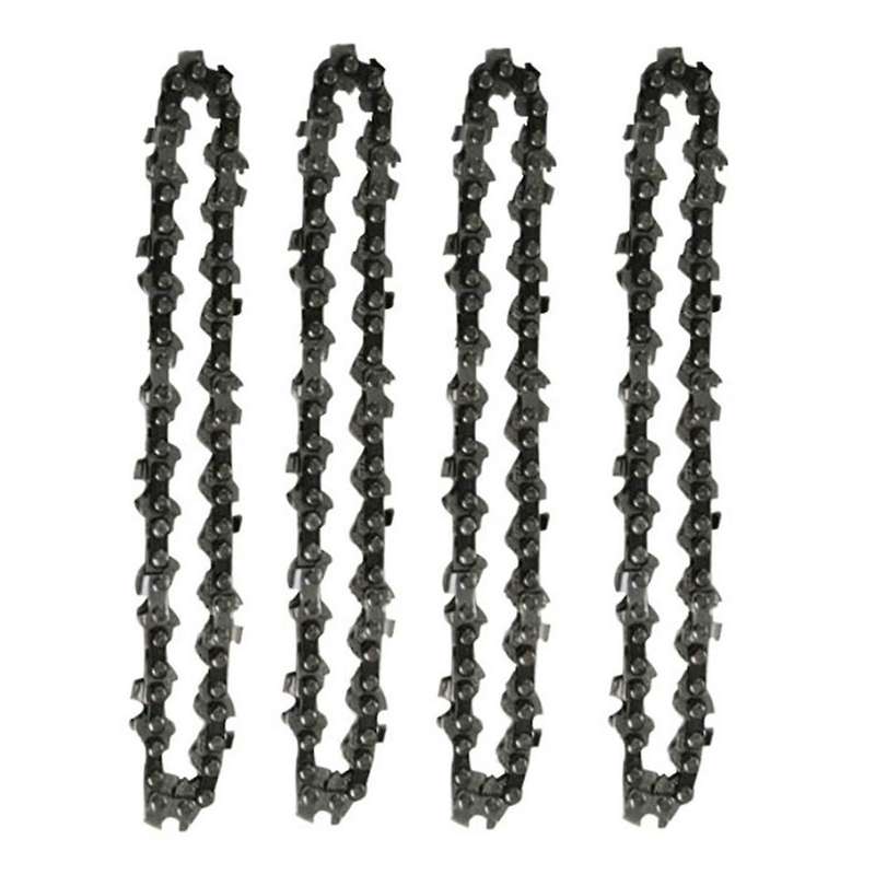 4pcs Mini Chainsaw Chain 4 Inch Guide Saw Chain 1/4 Lp Pitch, 28 Sections for Electric Protable Han