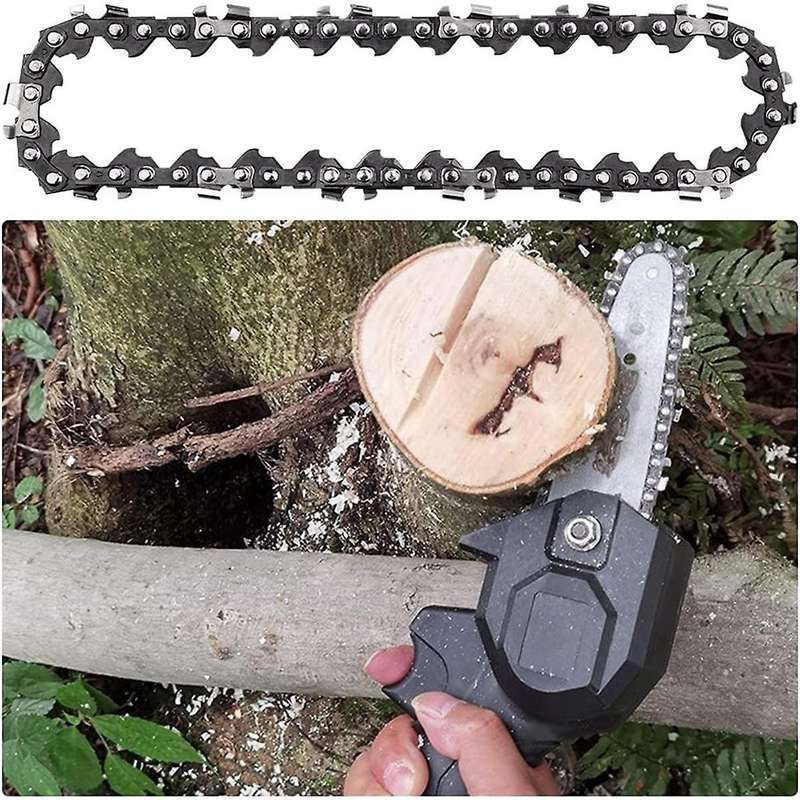 4pcs Mini Chainsaw Chain 4 Inch Guide Saw Chain 1/4 Lp Pitch, 28 Sections for Electric Protable Han