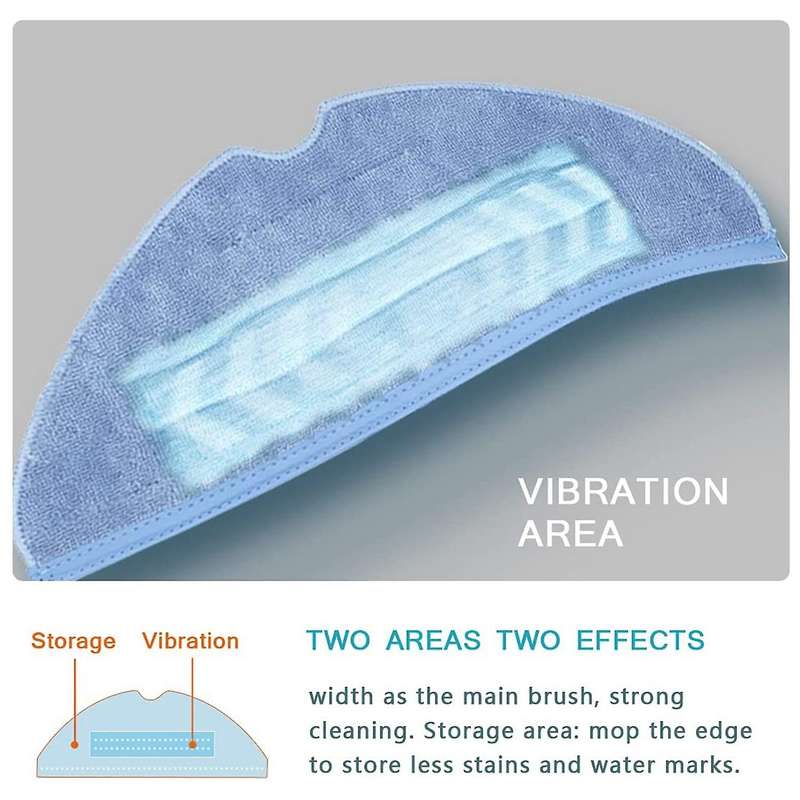 4Pcs Mop Pads Compatible Roborock T7 T7 Plus S7 Floor Wet Microfiber Pad