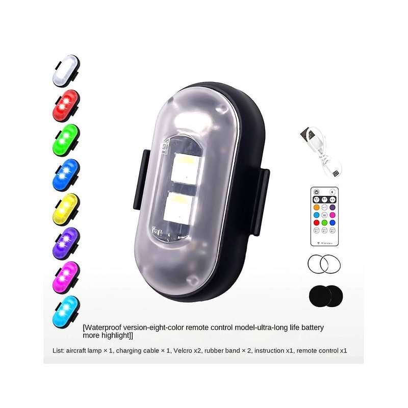 4pcs Motorcycle Led Warning Light Universal Mini Signal Light Drone with Controller Strobe Light 8