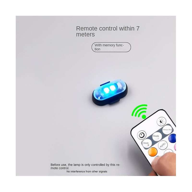 4pcs Motorcycle Led Warning Light Universal Mini Signal Light Drone with Controller Strobe Light 8