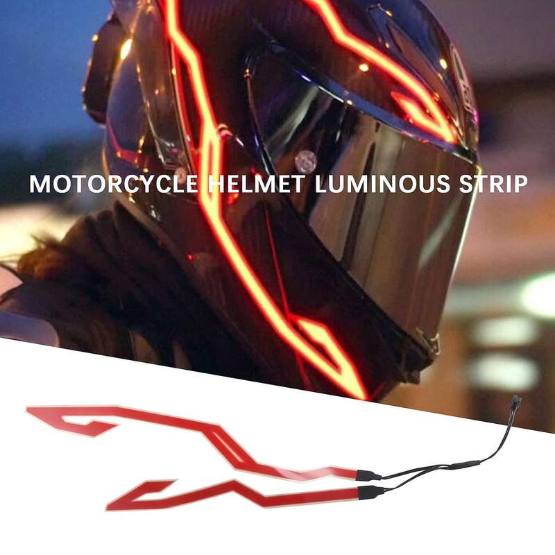 4PCS Motorcycle LED Night Light Riding Signal Helmet EL Cold Light 3 Mode Bike Helmet Led Light Stri