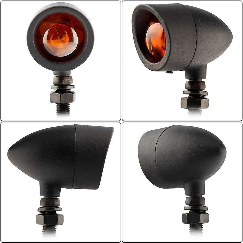 4PCS Motorcycle Retro Turn Signal Motorcycle Amber Turn Signal Indicator for