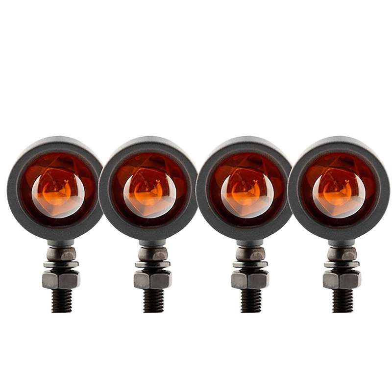 4PCS Motorcycle Retro Turn Signal Motorcycle Amber Turn Signal Indicator for