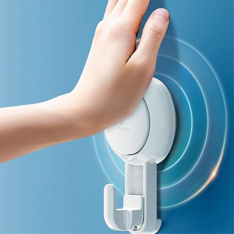 4pcs No Punching Bathroom Traceless Strong Adhesive Bathroom Kitchen Wall Suction Cup Hook Towel Ad