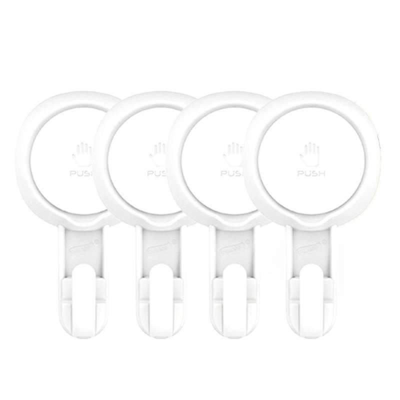 4pcs No Punching Bathroom Traceless Strong Adhesive Bathroom Kitchen Wall Suction Cup Hook Towel Ad