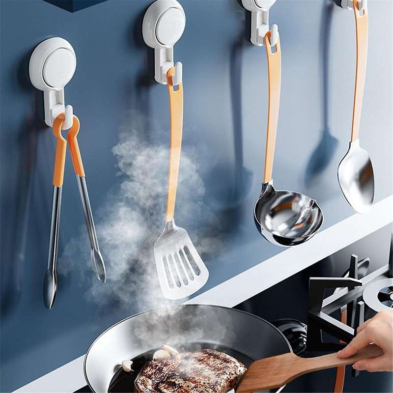 4pcs No Punching Bathroom Traceless Strong Adhesive Bathroom Kitchen Wall Suction Cup Hook Towel Ad