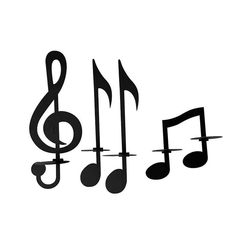 4pcs Music Notes Candle Holders-wall Mount Hanging Music Note Candlestick Holders Metal Wall Sconce
