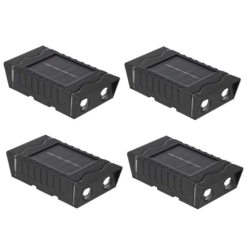 4pcs Outdoor Solar Wall Lights, Square Wireless Sconces, Ip65 Waterproof with Solar Panel