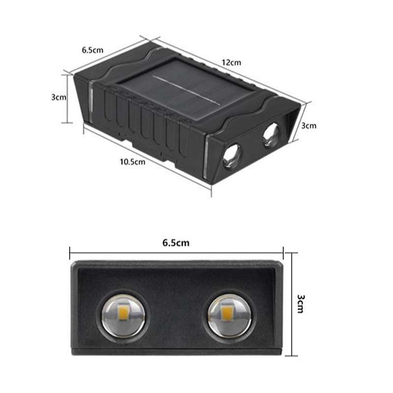 4pcs Outdoor Solar Wall Lights, Square Wireless Sconces, Ip65 Waterproof with Solar Panel