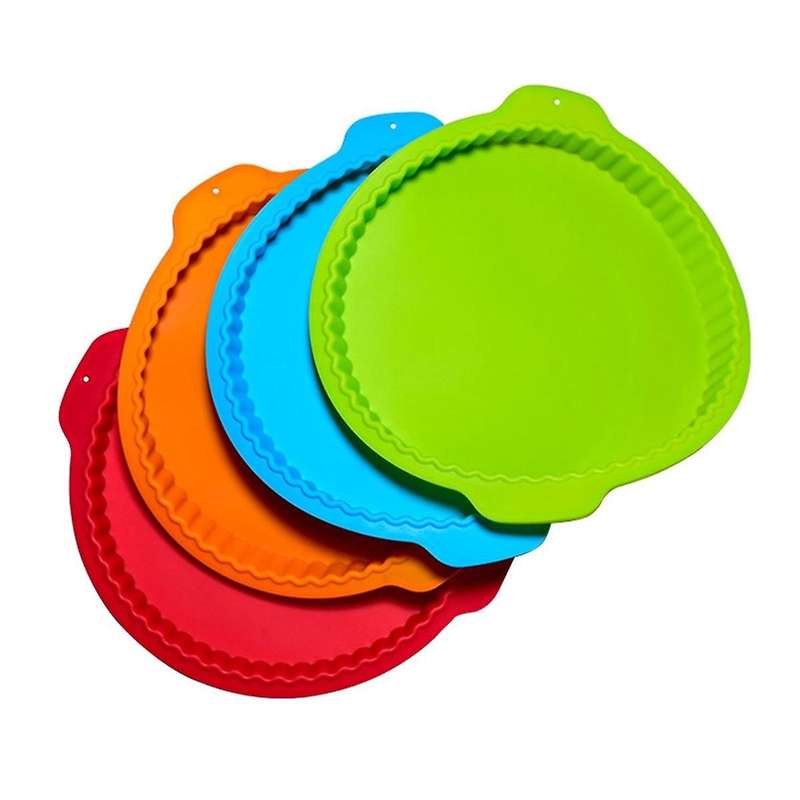 4PCS Pizza Round Wave Silicone Baking Pans Handmade Cookie Bread Loaf Pizza Pie Toast Tray Thin Cake