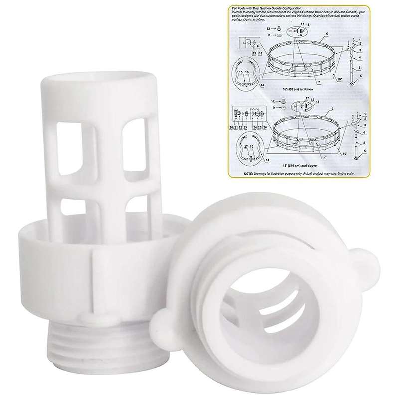 4PCS Pool Drain Connector Adapter for 10184 Hose Adapter Round Swimming Pool Pool Parts Drain Adapt